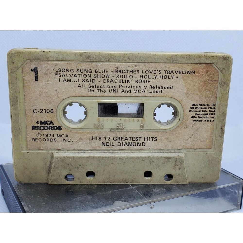 His 12 Greatest Hits Neil Diamond Cassette Tape
